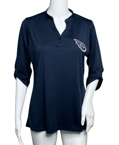 Antigua Shirt Womens Medium Navy Blue Tennessee Titans Patch Logo NFL Sportswear