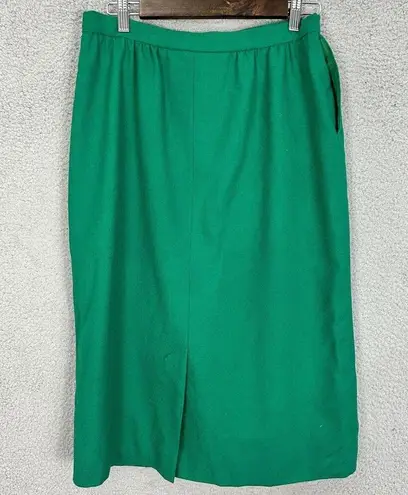 Pendleton Vintage  pencil skirt  12 green wool pockets retro glam twee preppy