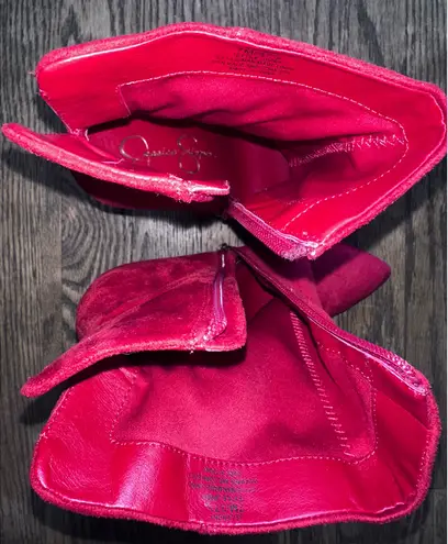 Jessica Simpson  Bold Red Heeled Booties SZ 7 Women’s Red Slouchy Boots - Image 6