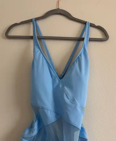 Bleu Rod Beattie NWT Women's Don’t Mesh with Me V-Neck One-Piece in Skyline 12