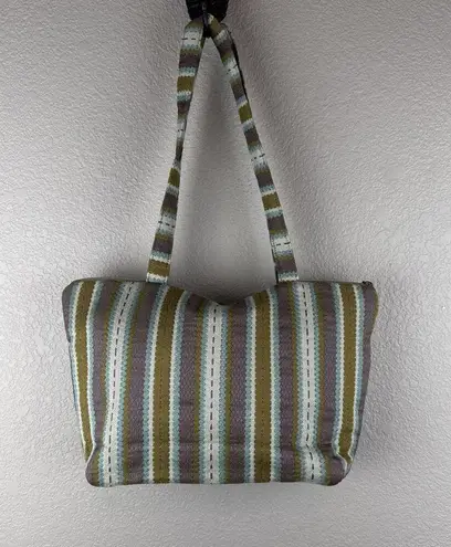 Maruca Womens Striped Tapestry Fabric Shoulder Tote Bag Purse Outside Pockets