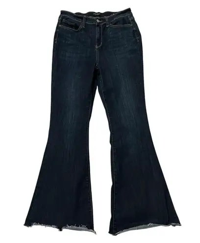 Judy Blue Dark Wash Raw Hem Flare Jeans, Sz 11/30