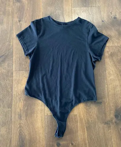 SKIMS COTTON JERSEY T-SHIRT BODYSUIT Black/snoot size 2X