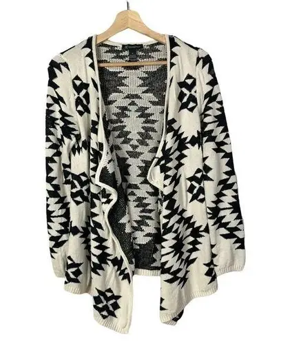 INC International Concepts White & Black Geometric Printed Knit Cardigan M Size M