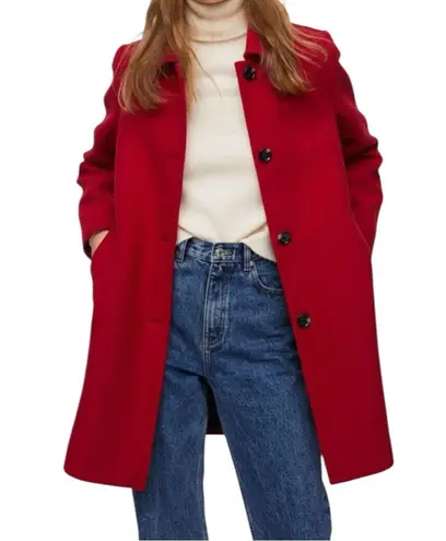 MNG Mango Women’s Red Wool Blend Coat Size M – Classic Button Down Winter Size M