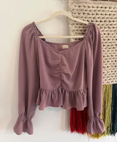 Altar'd State Light Purple Peplum Top 