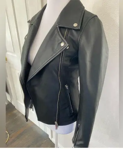 Classic Leather Moto Jacket European Lot 78 Biker Black Motorcycle Jacket XS