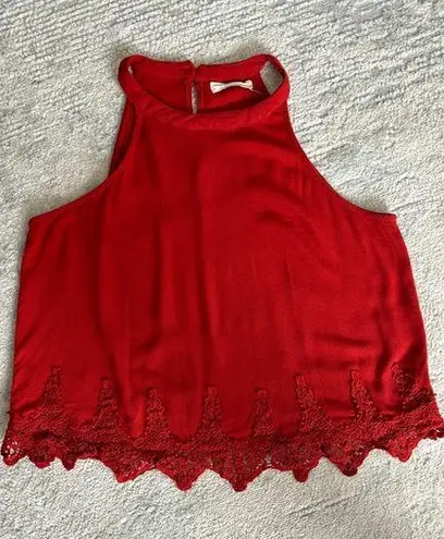 Elodie Rust Color Sleeveless Crop Top Size M