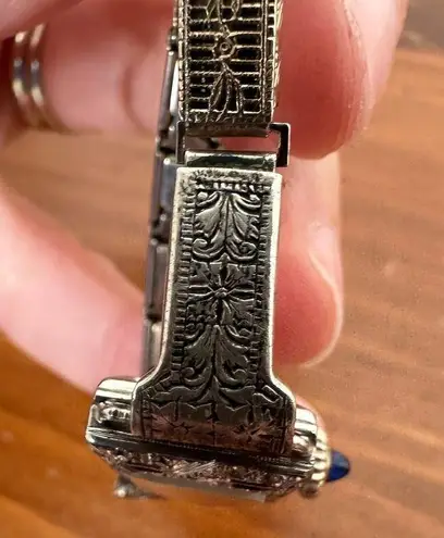 Vintage 1920s Glycine Platinum Diamond & Sapphire Watch