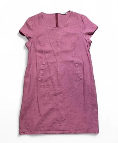 MASAI Copenhagen Nabla Dress Sheath 100% Linen Short Sleeve Kangaroo Sz XL Pink