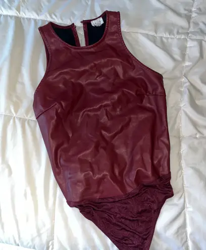 Nordstrom Maroon Leather Bodysuit