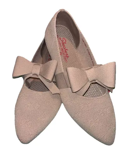 Skechers Cleo Point Washable Knit Bow Flats casual comfy holiday Wide Fit Size 11