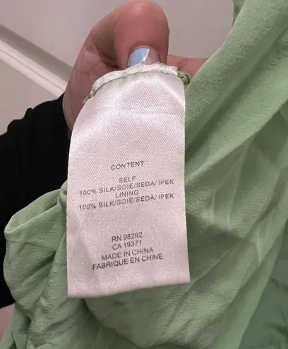 Tibi Green Silk Eco Cape Dress Size 4 US $750