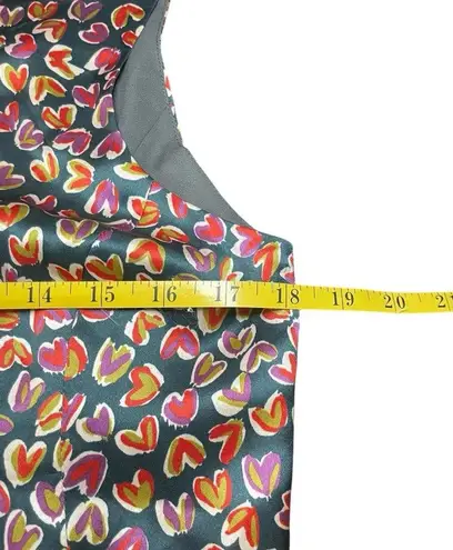 DEMA 100% Silk Hearts Floral Mixed Print Sleeveless Dress Large Party Valentines