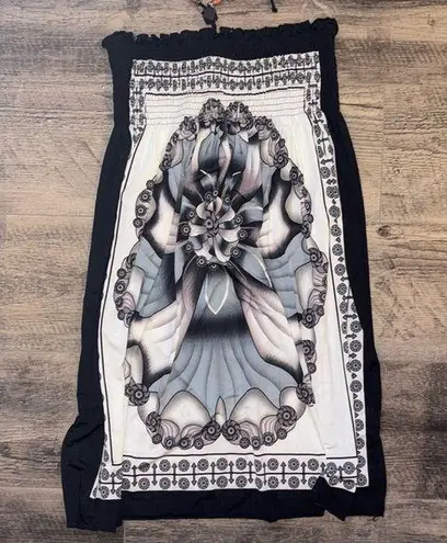 Fun print dress — Beaded bandeau dress with boho/hippy print Size L