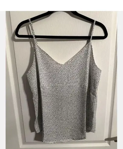 Mine NWT Sz S Fabulous Polka Dot Tank Top Cami White W Black Spots