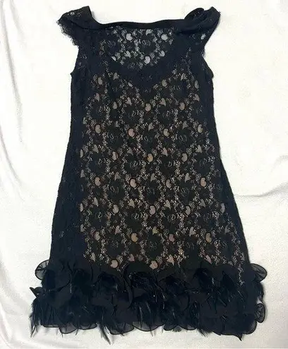 Jessica Simpson  lace feather dress holiday