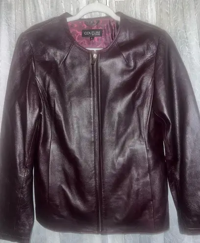 Couture By J. Park Lamb Leather Women’s Maroon Jacket Medium MINT Y2K Vintage