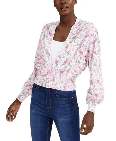 INC Sybil Blooms Floral Cropped Cardigan