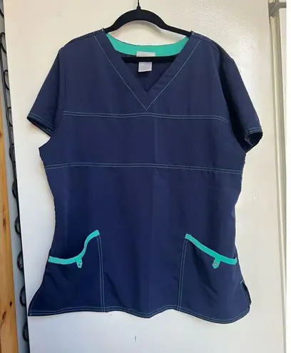Scrubstar Blue Scrub Top Woman’s Size Large