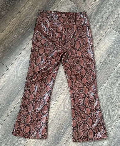 Bershka High-waisted snake skin trousers
