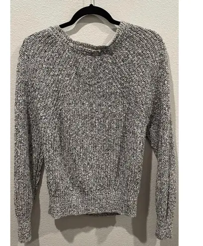 Free People  Long Sleeve Crew Neck Knit White Black Sweater