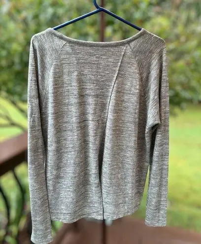 Rag and Bone  Jean Nikki Women's Light Heather Gray Split Back Top Size Large.