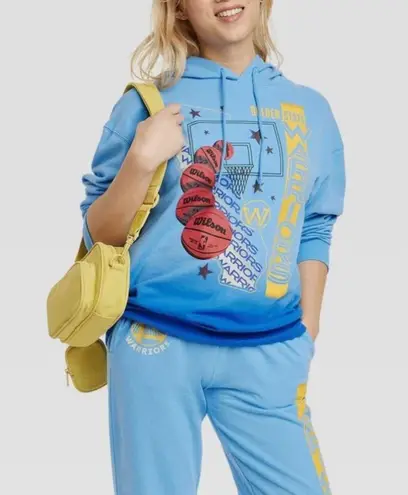 Nba Hoodie Golden State Warriors Oversized Graphic Hoodie Ombre Blue Sz XXL NWT