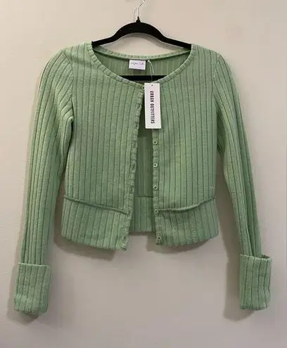 Urban Outfitters NWT  Out from Under Cropped Cardigan in Light Sage Green - XS