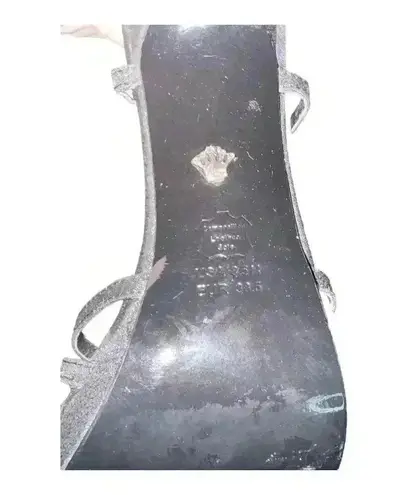 Nina New York Women's Black Glitter Strappy Sandals Size 8.5 Party