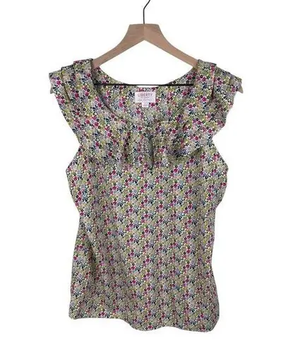 Liberty of London for Target Ruffle Top Ditsy Floral Print Size Large Retro 2009 Pink