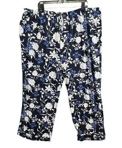 Flora Nikrooz  Pajamas Women Plus Size 3X Blue Floral Soft 2 Piece Sleepwear Set