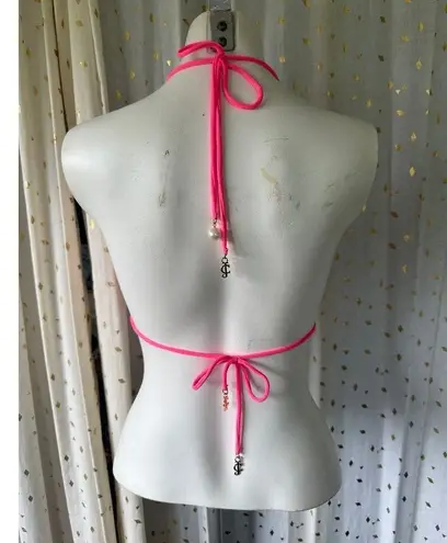 Juicy Couture Authentic  Y2K Pink Barbiecore Tie Back Two Piece Padded Bikini S/M