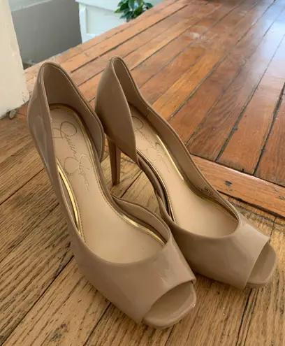 Jessica Simpson Nude Peep Toe Pumps