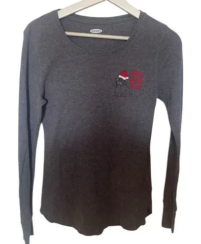 Old Navy  medium bag hum bug thermal long sleeve gray red Christmas - Image 1