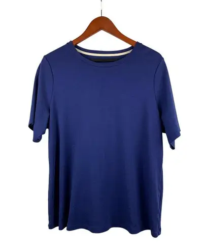 Isaac Mizrahi Live Essentials Soft Navy Blue Cotton Tee Elevate Your Casual Ward Size 1X