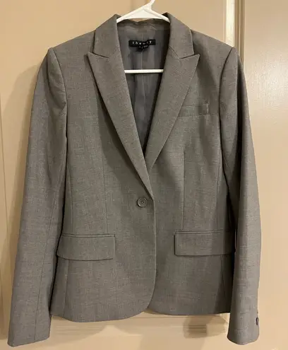 Theory  Women’s Virgin Wool Buttoned Gray Blazer Size 6 - Image 1