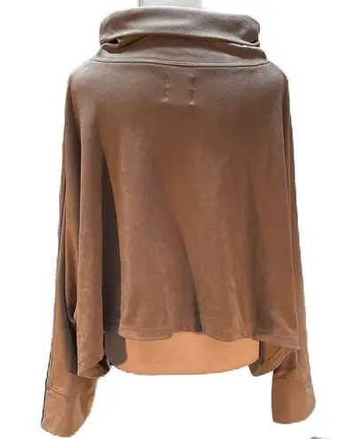 Lime & Vine Gray Oversized High Low Cropped Faux Suede Sweatshirt Size Medium