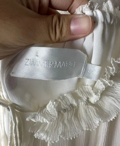 Zimmermann 100% Silk Ivory Bow Floating Prima Dress