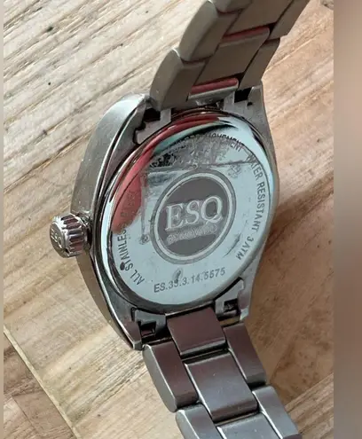 ESQ by Movado Diamonds Ladies Watch Stainless Bracelet Luminous Hands Black Dial