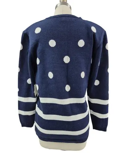 Susan Bristol VTG NOS 1992 90s Blue Sweater Floral Bouquet Sz S Cottage Ugly