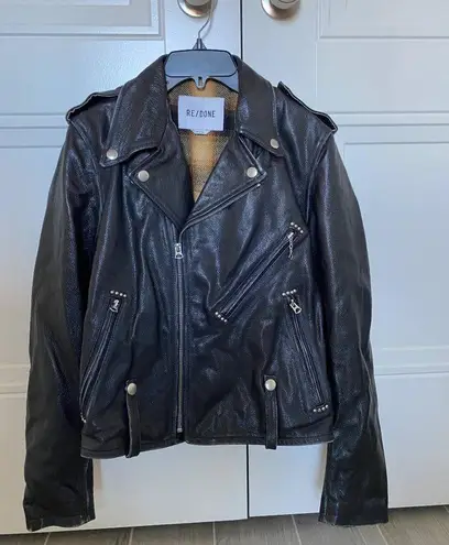 RE/DONE $1595 NEW WOMEN'S CLASSIC MOTO LEATHER JACKET SZ SMALL