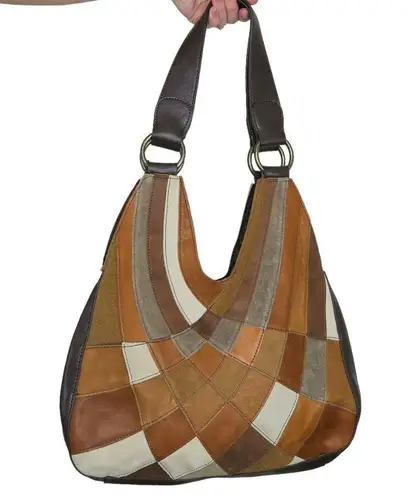 wilson's leather Vintage 70s  Patchwork Boho Shoulder Bag