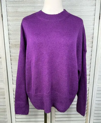 Torrid  Drop Shoulder Crop Pullover Sweater Bright Grape-1X thumbnail 1