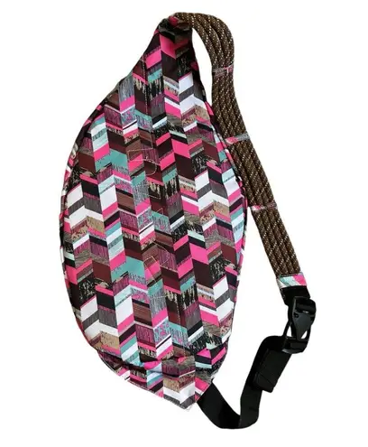 KAVU NWOT  Rope Sling Compact Lightweight Crossbody Bag One Size, Sunset Blocks