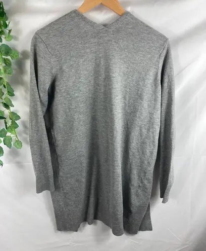 Sweet Romeo Simple Open Drape Pocket Knit Mid Thigh Length Cardigan XS