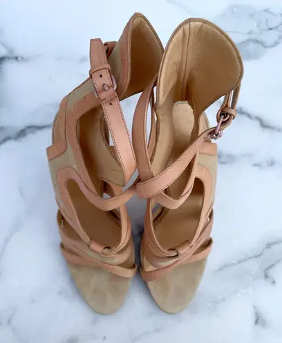 Balenciaga leather and suede ankle-wrap gladiator sandal size IT 39 US 9