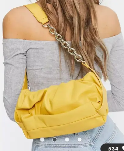 Glamorous New  ASOS Yellow Clutch with Chain