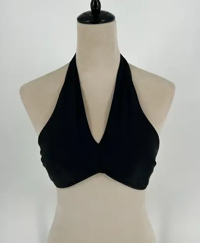 Aerie NWT  Crossover Keyhole Halter Bikini Top Women's True Black Surf Size S thumbnail 3