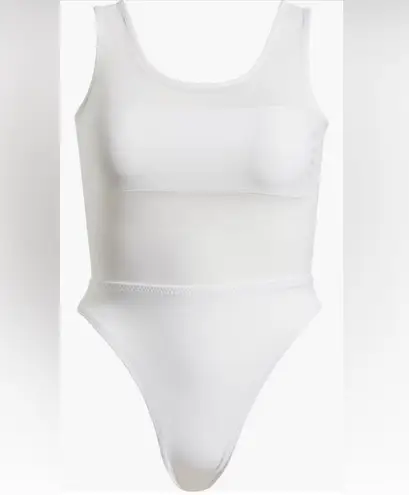 Norma Kamali Dash Dash Mesh Inset One-Piece Swimsuit, Size Medium, $195